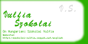 vulfia szokolai business card